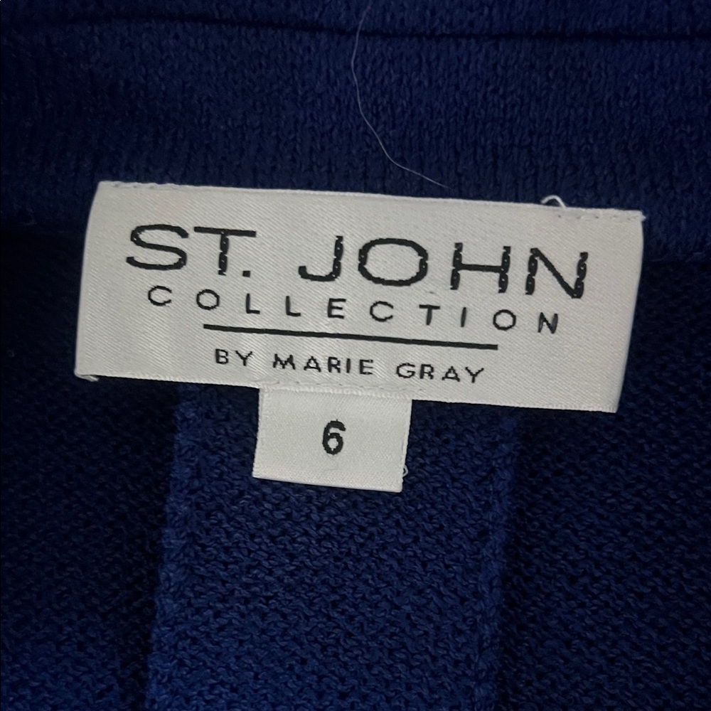 St. John Collection Vivid Blue Knit Suit – Skirt & Jacket - Picture 8 of 9
